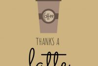 Coffee Themed Greeting Card Postcard Pun Design Template with Thanks A Latte Card Template
