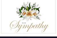 Condolences Sympathy Card Floral Lily Bouquet And pertaining to Sympathy Card Template