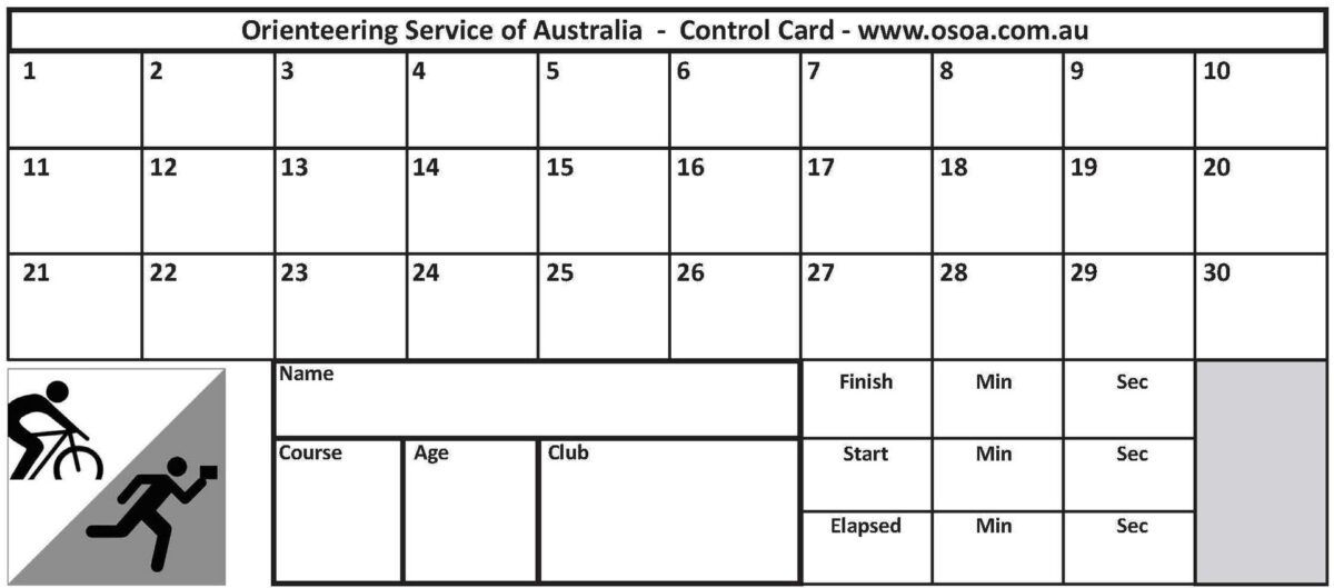 Control Cards - 30 Punch Squares (Pack Of 100) Throughout within Orienteering Control Card Template