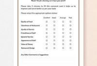 Create A Card Which Customers Can Evaluate Your Restaurant regarding Restaurant Comment Card Template