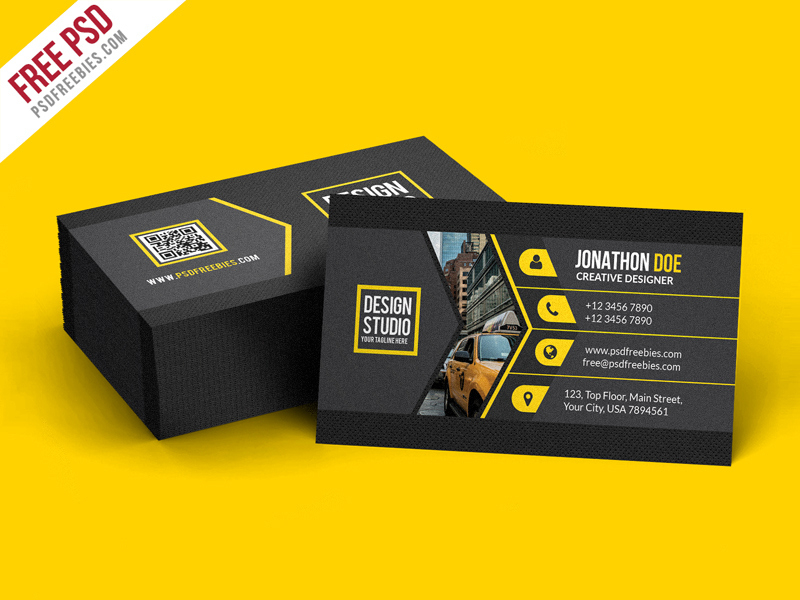 Creative Black Business Card Template Psd | Psdfreebies intended for Psd Visiting Card Templates