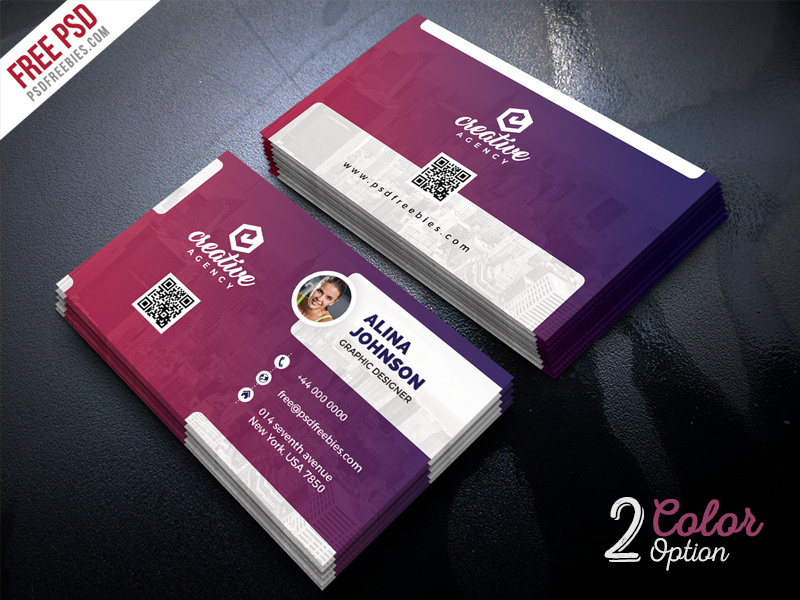 Creative Business Card Template Psd Set | Psdfreebies within Creative Business Card Templates Psd