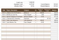 Credit Account Register Template in Credit Card Statement Template Excel