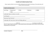 Credit Card Authorization Form Templates Download For Credit inside Credit Card Authorisation Form Template Australia