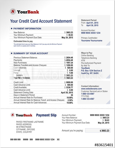 Credit Card Bank Account Statement Template – Kaufen Sie with regard to Credit Card Statement Template
