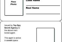 Credit Card Spy Id Card with Spy Id Card Template
