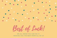 Customize 31+ Good Luck Cards Templates Online – Canva pertaining to Good Luck Card Template