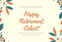 Customize 40+ Retirement Cards Templates Online – Canva for Retirement Card Template