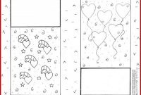 Darling Valentine Cards Coloring Page with Valentine Card Template For Kids