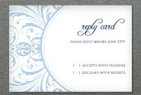 Deco Scroll Wedding Rsvp Card Template throughout Template For Rsvp Cards For Wedding