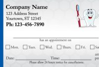 Dental Appointment Business Cards | Medical Appointment Cards throughout Dentist Appointment Card Template