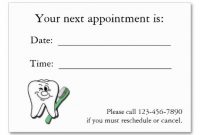 Dental Appointment Card Business Card Template | Dental with regard to Dentist Appointment Card Template
