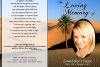 Desert Single Fold Memorial Program | Funeral Pamphlets with regard to Memorial Cards For Funeral Template Free