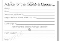 Diy Advice For The Bride & Groom Printable Cards For A throughout Marriage Advice Cards Templates