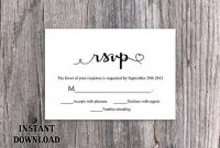 Diy Wedding Rsvp Template Download Printable Wedding Rsvp with Template For Rsvp Cards For Wedding