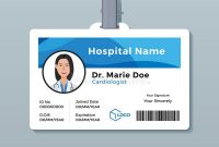 Doctor Id Card. Medical Identity Badge Template Stock Vector intended for Doctor Id Card Template