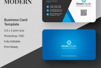 Download Blue And White Business Card For Free In 2020 inside Photoshop Business Card Template With Bleed