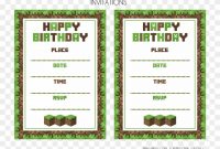 Download The Minecraft Free Party Printables Here within Minecraft Birthday Card Template