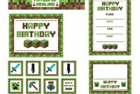 Download These Awesome Free Minecraft Party Printables for Minecraft Birthday Card Template