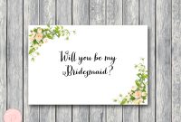 Download Will You Be My Bridesmaid Cards with Will You Be My Bridesmaid Card Template