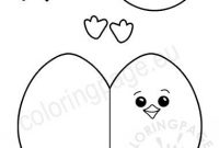 Easter Egg Chick Craf Craft Template – Coloring Page with Easter Chick Card Template