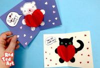 Easy Pop Up Bear Heart Card – Red Ted Art – Make Crafting with Teddy Bear Pop Up Card Template Free