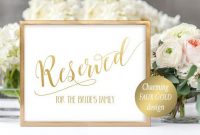 Editable Reserved Sign Printable Reserved Printable Wedding intended for Reserved Cards For Tables Templates