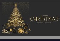 Elegant Christmas Card Template With Gold Fir Tree with regard to Adobe Illustrator Christmas Card Template