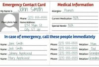 Emergency Contact Card | Contact Card Template, Contact Card inside Emergency Contact Card Template