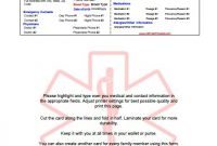 Emergency Medical Information Card – Free Printable with Med Card Template