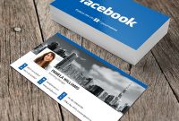 Facebook Business Card Blue Business Card Template Mockup throughout Kinkos Business Card Template