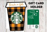 Fall "thanks A Latte" Starbucks Gift Card Holder – Free with regard to Thanks A Latte Card Template