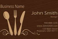 Fork, Knife & Spoon Logo For Catering, Chef, Restaurant in Restaurant Business Cards Templates Free