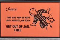 Framed Get Out Of Jail Free Monopoly Chance Card Folk Art for Get Out Of Jail Free Card Template