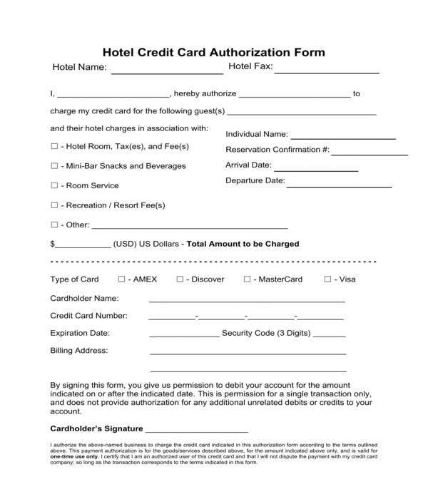 Free 8+ Hotel Credit Card Authorization Forms In Pdf| Ms throughout Hotel Credit Card Authorization Form Template