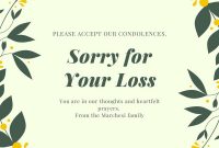 Free And Printable Custom Sympathy Card Templates | Canva in Sorry For Your Loss Card Template