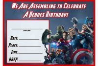 Free Avengers: Age Of Ultron Printable Birthday Invitation within Avengers Birthday Card Template