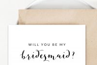 Free Black And White Printable Wedding Will You Be My throughout Will You Be My Bridesmaid Card Template