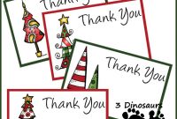 Free Christmas Thank You Notes | 3 Dinosaurs in Christmas Thank You Card Templates Free