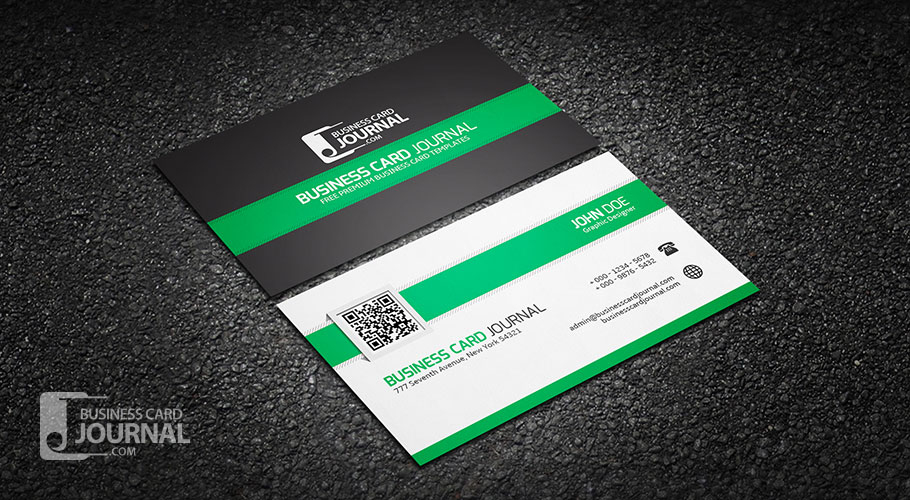 Free Clean &amp; Stylish Qr Code Business Card Template throughout Qr Code Business Card Template