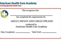 Free Cpr Certification Card First Aid Course Certificate with Cpr Card Template