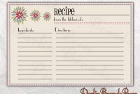 Free Editable Recipe Card Templates For Microsoft Word with regard to Fillable Recipe Card Template