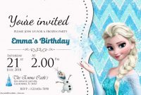 Free Frozen Birthday Invitation Templates | Drevio | Frozen within Frozen Birthday Card Template