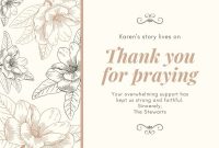 Free Funeral Thank You Card Templates To Customize | Canva intended for Sympathy Thank You Card Template
