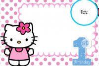 Free Hello Kitty 1St Birthday Invitation Template | Drevio for Hello Kitty Birthday Card Template Free