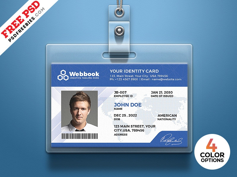 Free Id Card Template Psd Set On Behance with College Id Card Template Psd