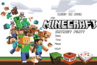 Free Minecraft Birthday Invitation Printable!!!! | Minecraft intended for Minecraft Birthday Card Template