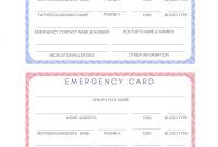 Free Printable Emergency Cards For Your Kids - Lifestyle within Emergency Contact Card Template