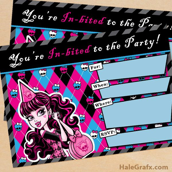 Free Printable Monster High Birthday Invitation | Monster pertaining to Monster High Birthday Card Template