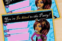 Free Printable Monster High Clawdeen Wolf Birthday inside Monster High Birthday Card Template